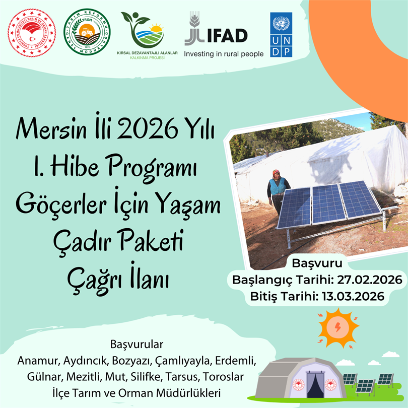 GÖÇERLER İÇİN YAŞAM ÇADIR PAKETİ (YAŞAM ÇADIRLARI) HİBE ÇAĞRISI